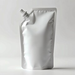 White Flexible Pouch Packaging with Spout - Modern Liquid Product Container isolated on white background 4

