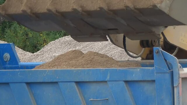 Loading gravel in a quarry