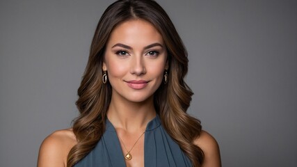 Fototapeta premium 知性を感じさせる自信に満ちた女性が見せるプロフェッショナルな強さと魅力