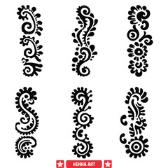 Classic Henna Art Vector Collection  Timeless Designs for Various Creative Projects