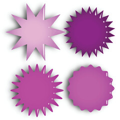 Set of blank glass star icons various shape isolated on white background. Vector illustration
