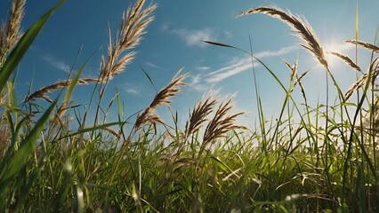Naklejka premium grass and sky