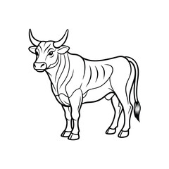 Modern Cow Line Icon. Elegant Bull Logo Vector Illustration