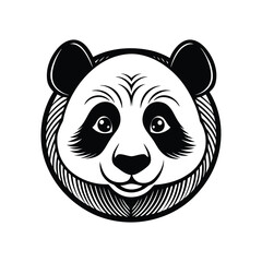 Adorable Panda Silhouette. Vector Illustration and Logo Icon for Web Design