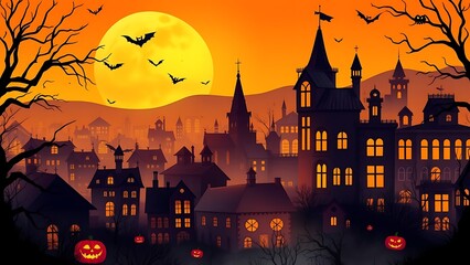 halloween background with castle