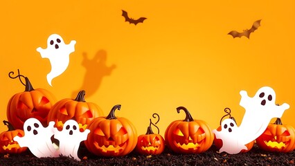 halloween background with pumpkin