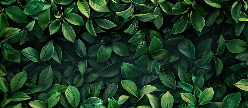 Green plant botanical natural backdrop Fresh herbal background with copy space