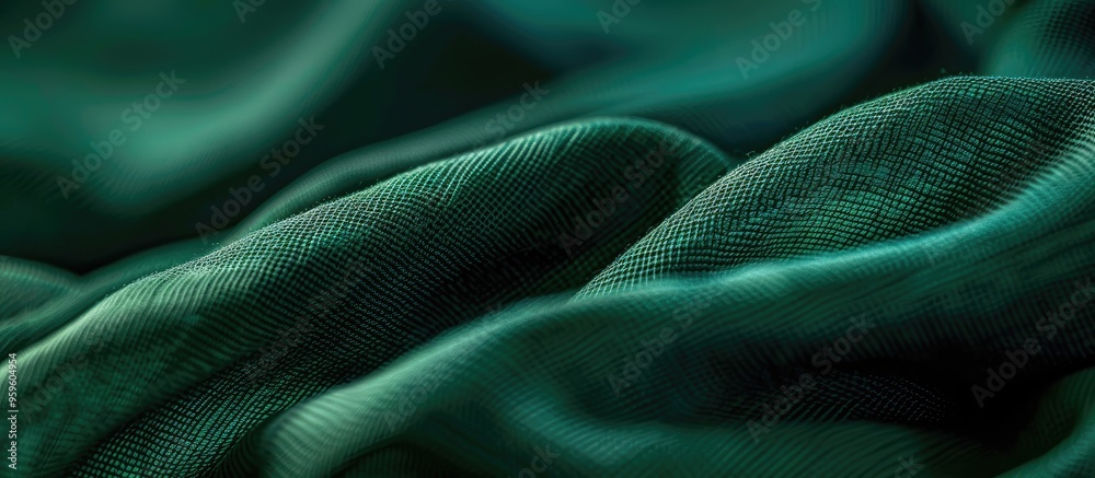 Poster close up macro of green fabric textile material serves as a texture pattern background or backdrop s