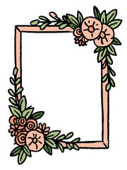 Decorative square frame with floral accents on the corners