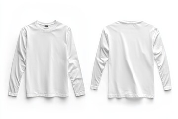 White Long Sleeve Tshirt Mockup Isolated created with Generative AI