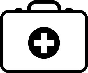 Obraz premium medical first aid kit bag icon, life medicine emergency box health care vector template design element, medicine box hospital icon symbol, on transparent background, for mobile first add treatment.