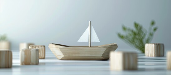 Symbol of clarity Concept words on wooden blocks A lovely white background featuring a boat Business and clarity concept Copyspace