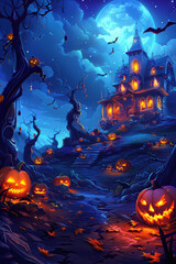 Spooky Pumpkin Halloween Background