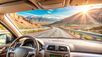 Obraz premium What’s your best pose when the highway landscape steals the show , non text