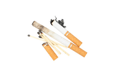 PNG, Extinguished cigarettes, isolated on white background