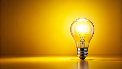 Bright single light source illuminating on a stark yellow background