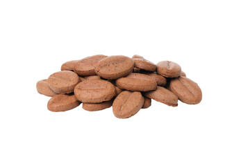 PNG, Cookies in the shape of coffee beans, isolated on white background
