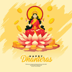 Happy dhanteras social media post template in the Hindi language
