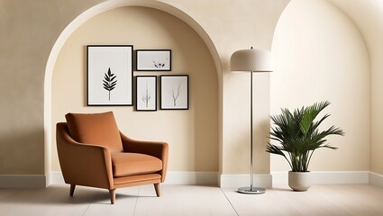 Beautiful dog lying on the couch. Home decor. interior design of modern living room.