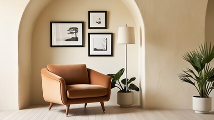 Beautiful dog lying on the couch. Home decor. interior design of modern living room.