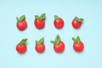 Marzipan, concept of tasty and delicious sweet food
