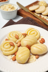 Marzipan, concept of tasty and delicious sweet food