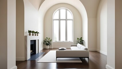 Minimalist interior design of modern living room. photo frame mockup