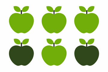 Apple Vector Set, Apple Fruit Clipart Bundle, Red and Green