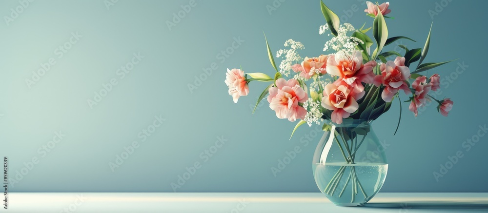 Canvas Prints Lovely bouquet in a vase. Copy space image. Place for adding text and design