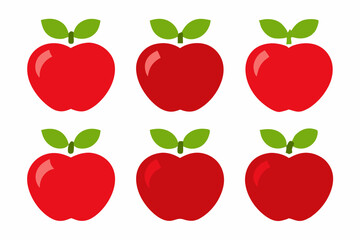 Apple Vector Set, Apple Fruit Clipart Bundle, Red and Green