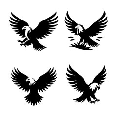 Obraz premium Eagle design with black color silhouette art