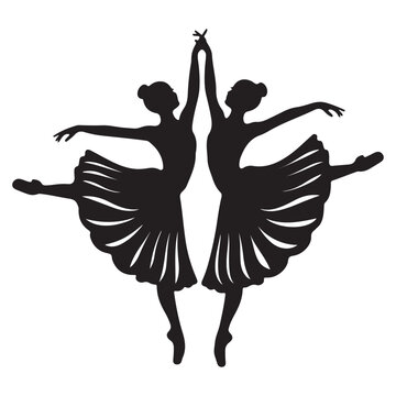 recommend clip art: Ballerina silhouette Dancer isolated on white background. Vector female ballet dancer