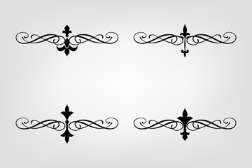 Classic Vintage Baroque Victorian Ornament Frames Separator Elements Classic Wedding Invitation