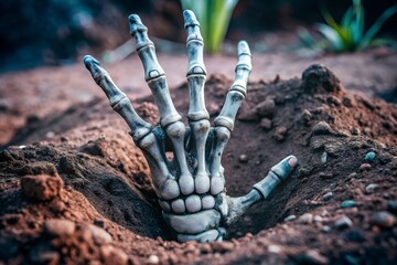 Skeleton Hand Emerging from the Ground