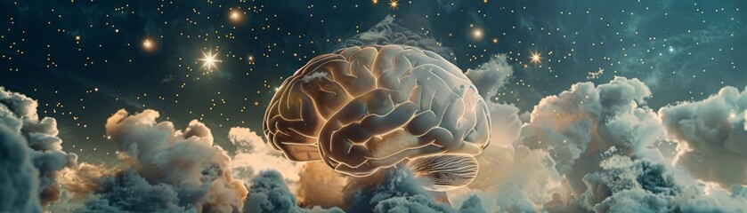 Fototapeta premium Brain in the Clouds