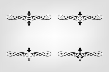 Classic Vintage Baroque Victorian Ornament Frames Separator Elements Classic Wedding Invitation