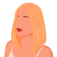 Illustration of a woman with short hair, showcasing confidence and modern style, perfect for beauty, fashion, and lifestyle content.