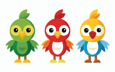 3 different style kid perrot icons for design
