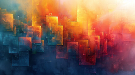 Fototapeta premium Witness the magic of a sunset as it bathes the city in hues of orange and purple, a reminder that beauty can be found in the most unexpected places-2