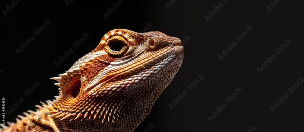 Canvas Prints Portrait of a bearded dragon lizard agama. Copy space image. Place for adding text and design