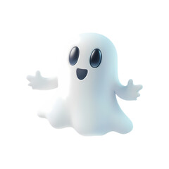 Fototapeta premium 3d cute ghost icon. Realistic 3d high quality isolated render