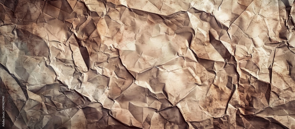 Poster aged wrinkled paper texture worn paper backdrop. copy space image. place for adding text and design