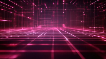 A high-tech presentation background with a digital grid pattern and glowing elements designed for a modern tech look