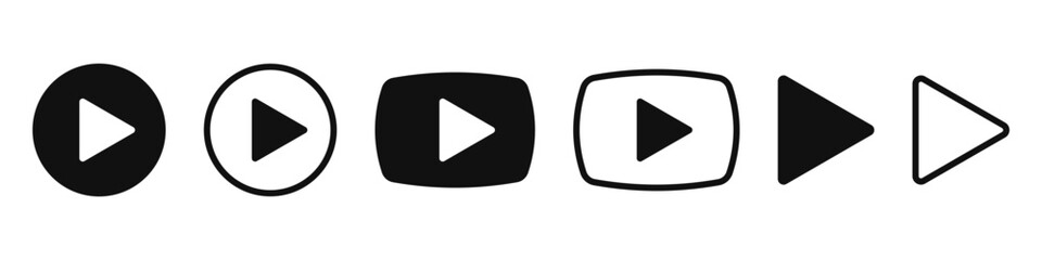 Play button icon, symbol. Vector illustration
