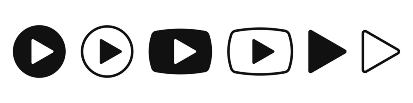 Play button icon, symbol. Vector illustration