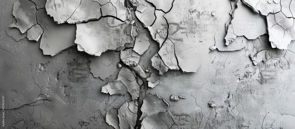 Poster damaged gray surface. copy space image. place for adding text and design