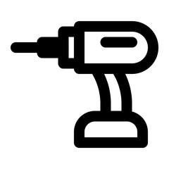 drill, power, screwdriver, cordless, appliance, electronic outline icon
