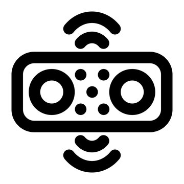 black speaker emitting sound waves clip art preview