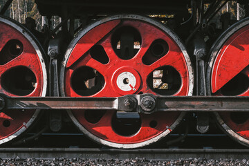Fototapeta premium An old steam locomotive at the station