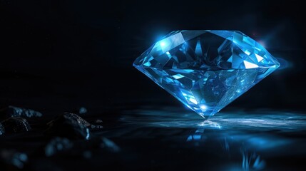 Blue Diamond Glowing in the Dark